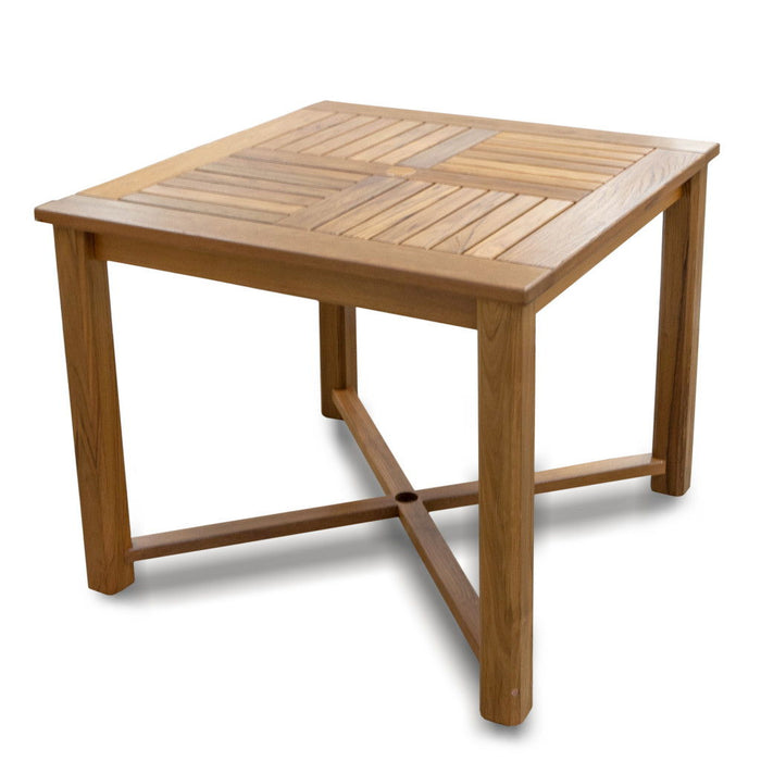 36" Square Solid Wood Trestle Base Dining Table - Brown