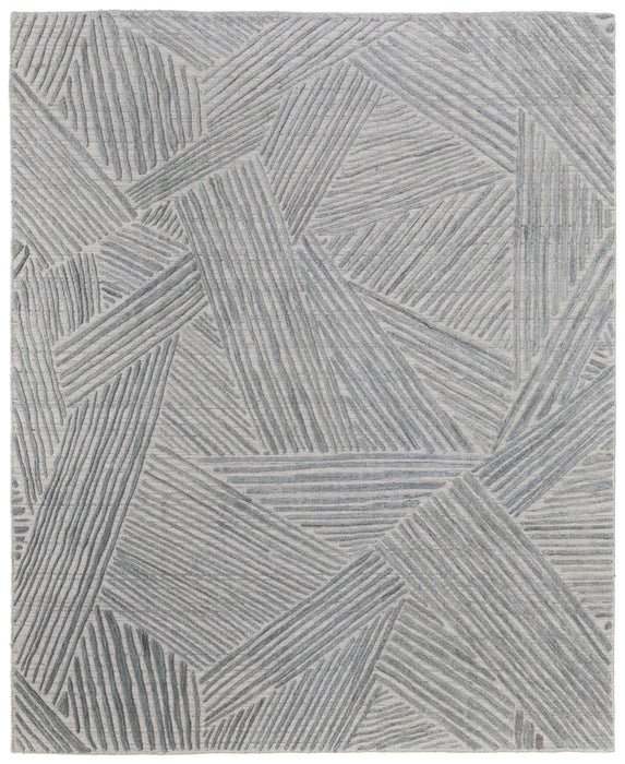 12' x 15' Abstract Hand Woven Area Rug - Green And Ivory