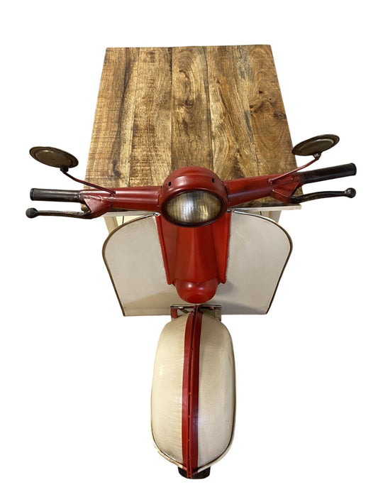 Rustic Scooter Cabinet - Red / White
