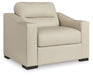 Signature Design by Ashley Treasure Trove almond chair and ottoman set, stationary chair and a half with plush upholstery.