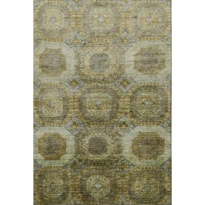 10' X 14' Abstract Geometric Washable Area Rug With UV Protection (708952) - Gold / Beige / Brown