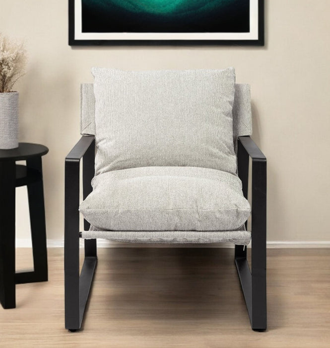 Fabric Lounge Chair - Gray / Black