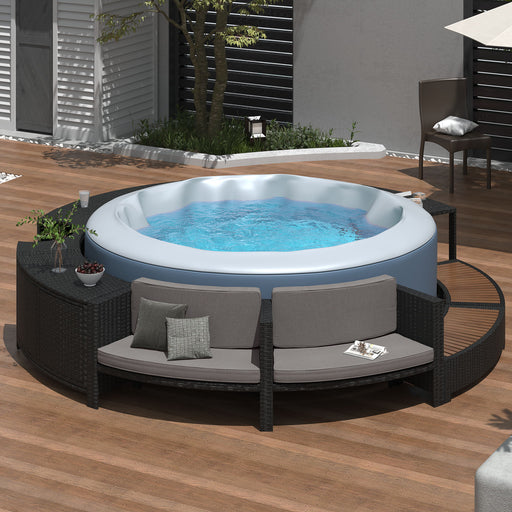 Giga outdoor 8+ piece patio rattan sofa set with mini sofa, cushions, and built-in storage for backyard relaxation.
