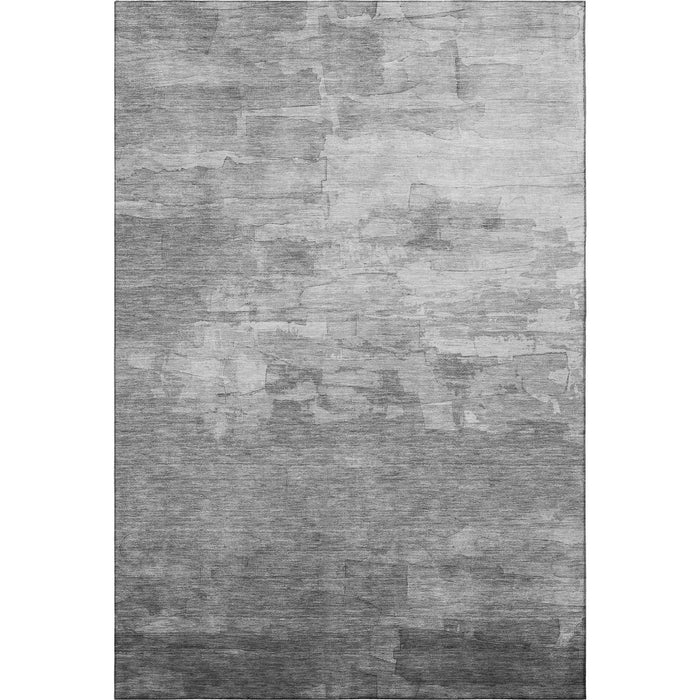 10' X 14' Striped Washable Area Rug With UV Protection (693870) - Gray / Silver / Charcoal
