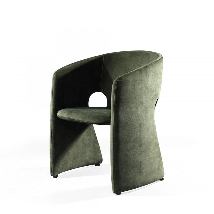 Velvet Solid Color Barrel Chair - Green