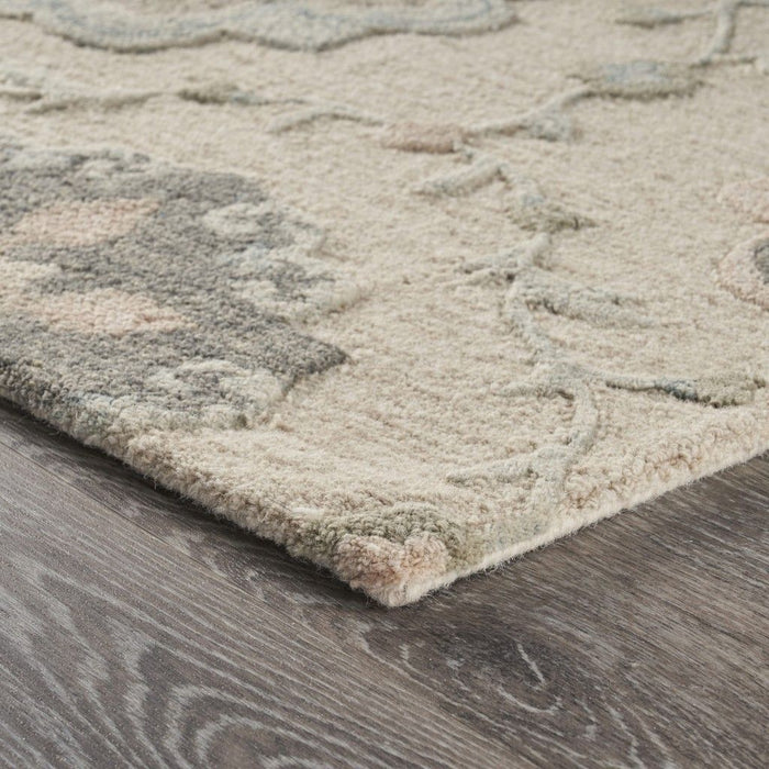7' x 9' Wool Hand Tufted Area Rug - Blue And Ivory