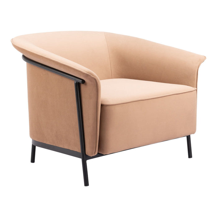 Fabric Arm Chair - Tan And Black