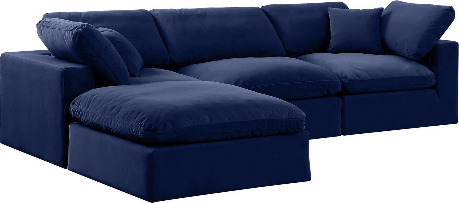 Comfy - 4 Piece Velvet Modular Sectional With Chaise
