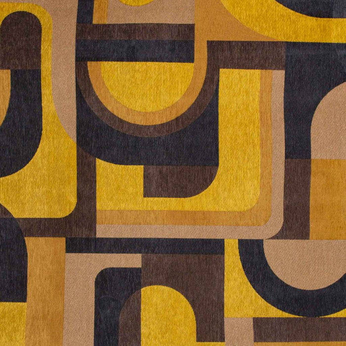 7' X 9' Geometric Washable Area Rug (551745) - Yellow / Black
