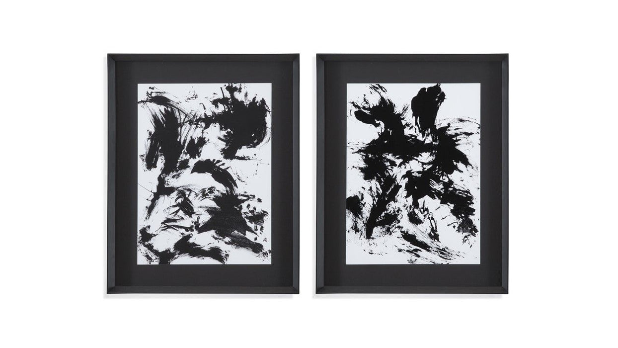 Expressive Abstract - Framed Print (Set of 2) - Black