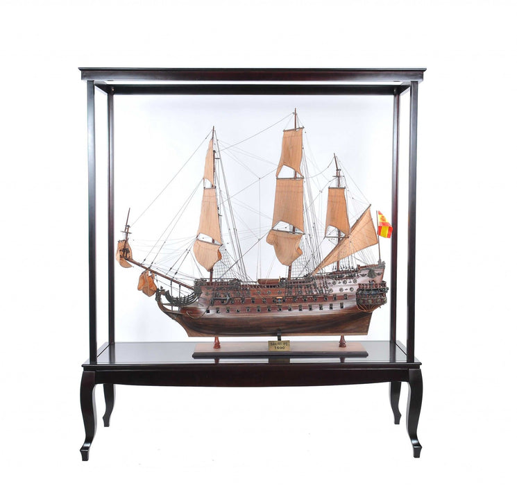 23" Glass Standard Display Stand - Dark Brown