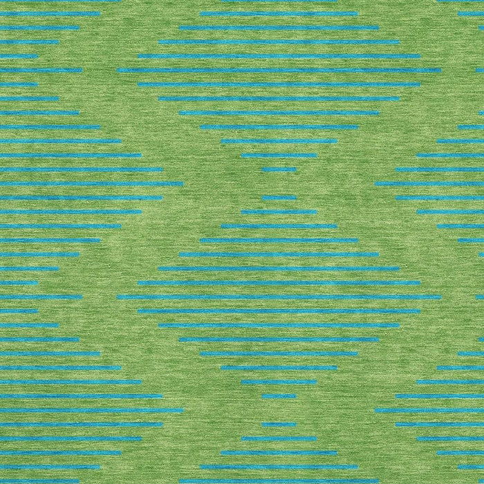 10' X 14' Geometric Washable Area Rug With UV Protection (679810) - Green / Teal