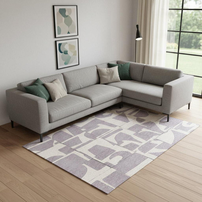 9' X 13' Geometric Washable Area Rug (551987) - Gray