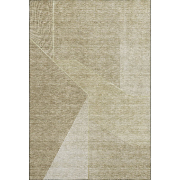9' X 12' Geometric Washable Area Rug With UV Protection (653730) - Beige / Ivory