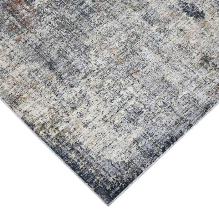 7.8' x 9.8' Abstract Power Loom Area Rug - Gray And Ivory