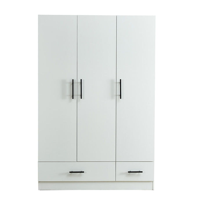 71" Three Door Two Drawer Combo Dresser - White