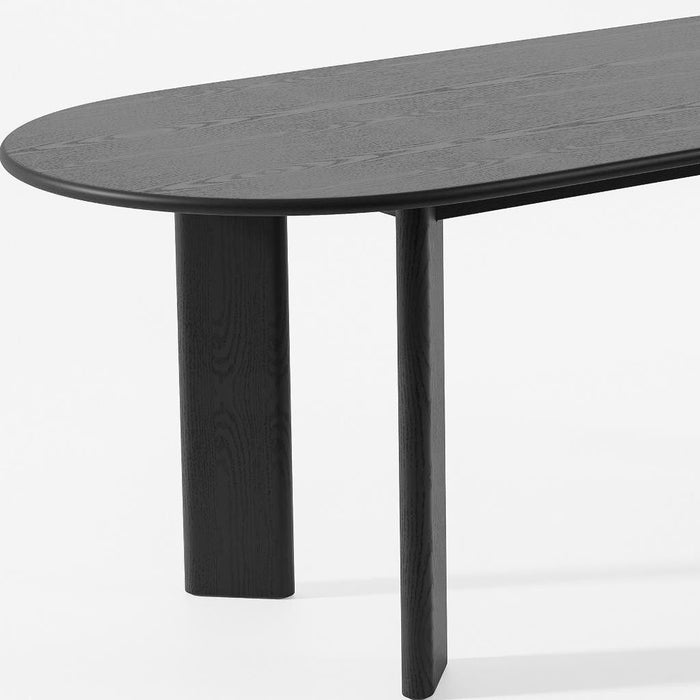 78" Solid Wood Oval Dining Room Table - Black