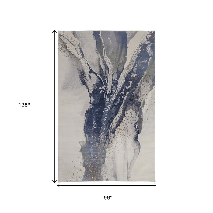12' X 8' Abstract Area Rug - Gray And Ivory