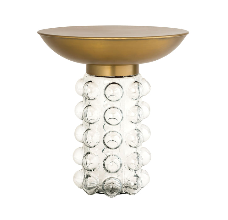 Bubble - Glass / Brass Side Table - Light Brown