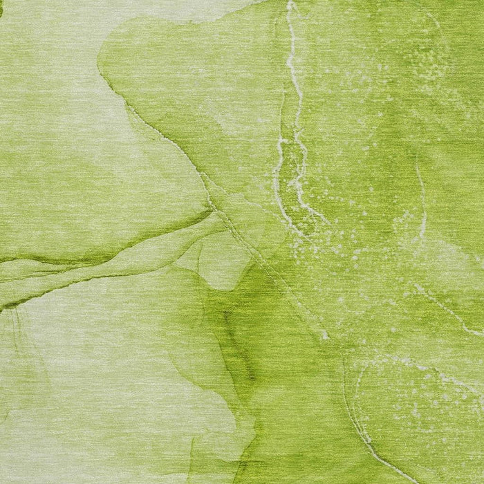 3' X 5' Abstract Washable Area Rug With UV Protection (646859) - Green / Ivory