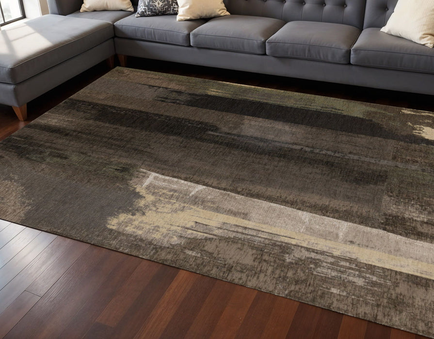 8' X 11' Abstract Area Rug (660087) - Brown / Black