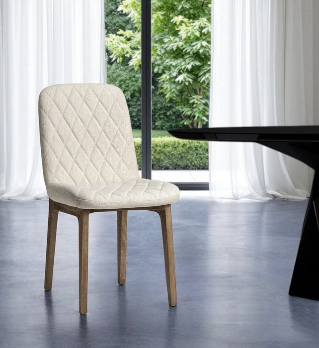 Upholstered Fabric Dining Side Chair - Cream