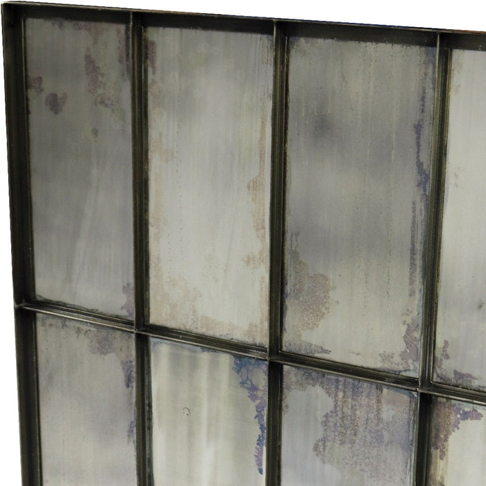40" Square Metal Framed Accent Mirror - Black