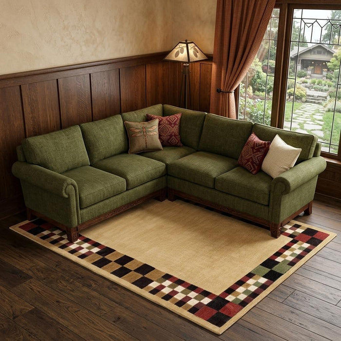 9' X 12' Oriental Hand Knotted Area Rug (744369) - Tan / Red / Black