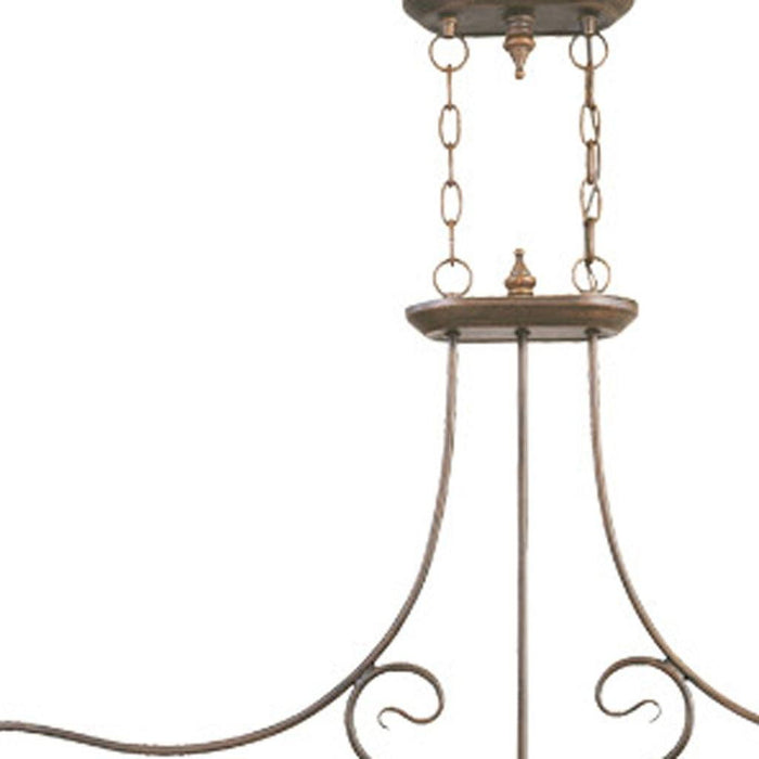 27" Three Light Metal Dimmable Chandelier With Shades - Bronze / Cream