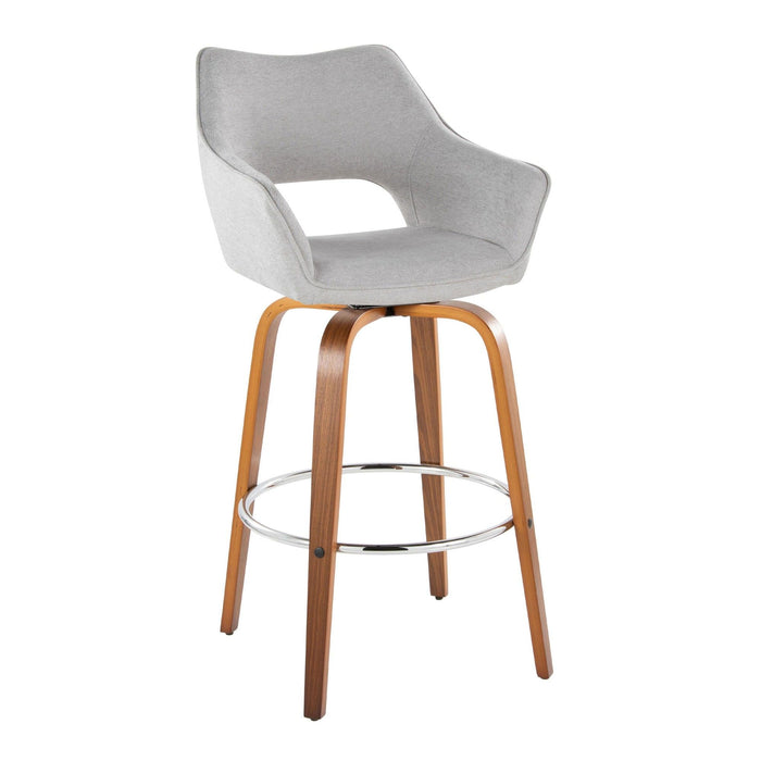 Mustang - Fixed-Height XL Barstool (Set of 2) - Walnut Wood