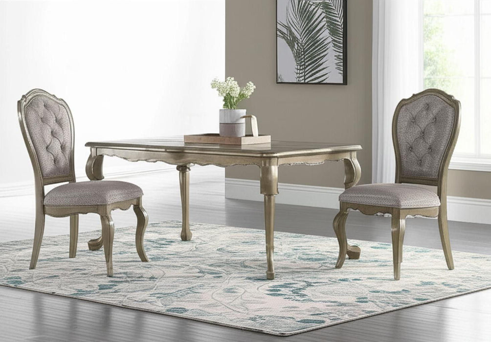 Tufted And Upholstered Fabric And Solid Wood Dining Side Chairs (Set of 2) - Beige