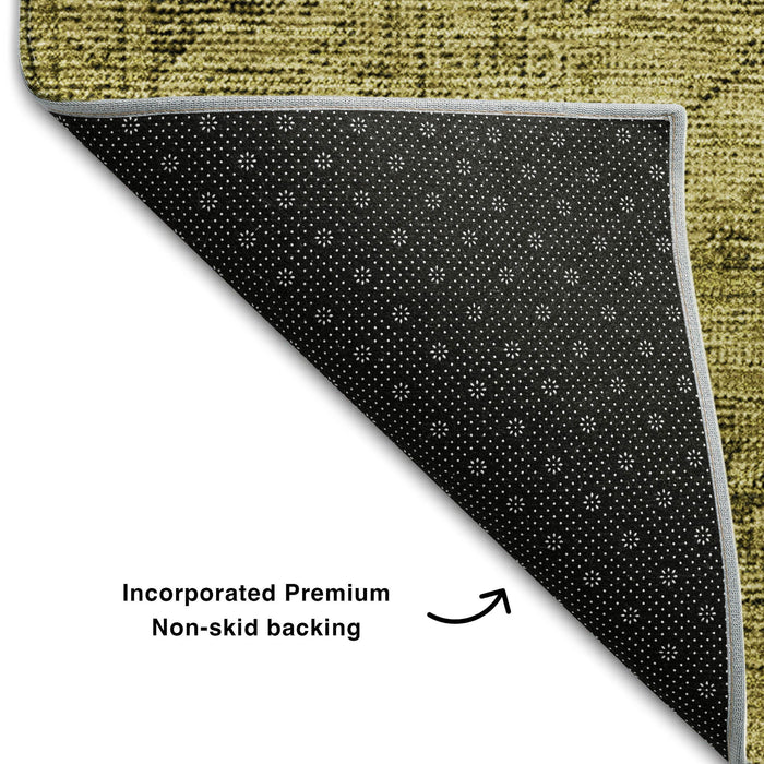 10' X 14' Oriental Washable Area Rug With UV Protection (654886) - Gold / Wheat