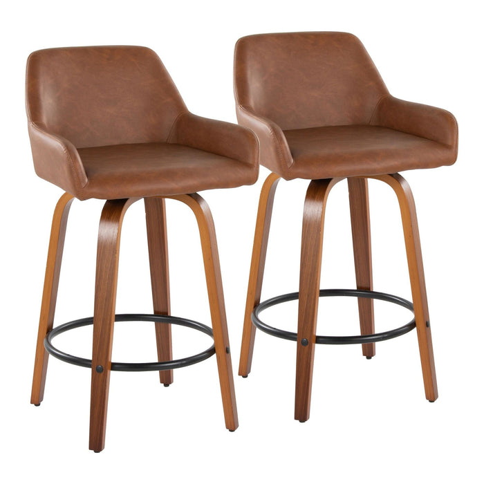 Daniella - 26" Fixed-Height Counter Stool (Set of 2) - Light Brown Base