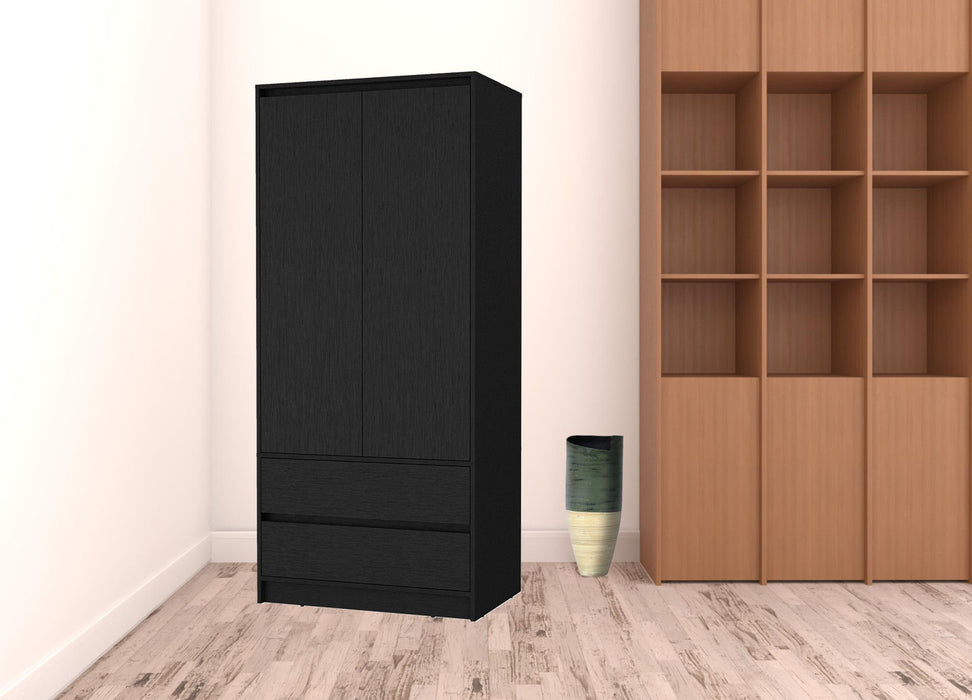 Accent Cabinet Soft Close With Multiple Shelves And Three Drawers - Black