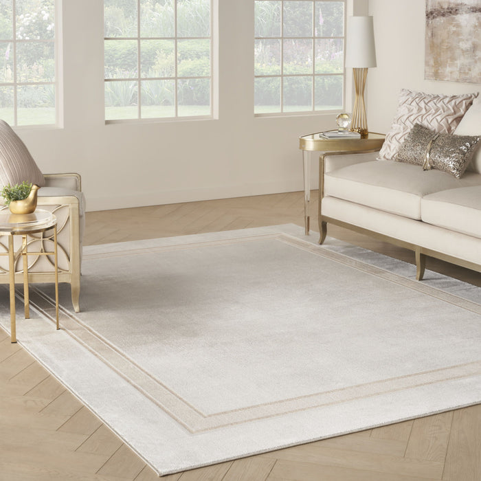 9' X 12' Geometric Non Skid Area Rug - Ivory