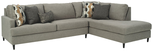 Ashley Santasia 2-Piece Stationary Sectional sofa with plush cushions and modern design, shown in neutral fabric.