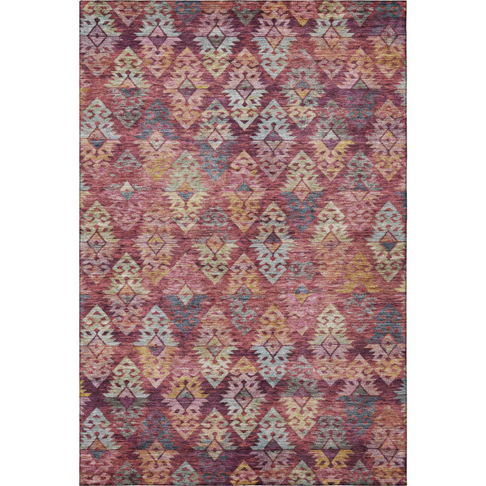 10' X 14' Washable Area Rug With UV Protection (695630) - Rust / Gold / Gray