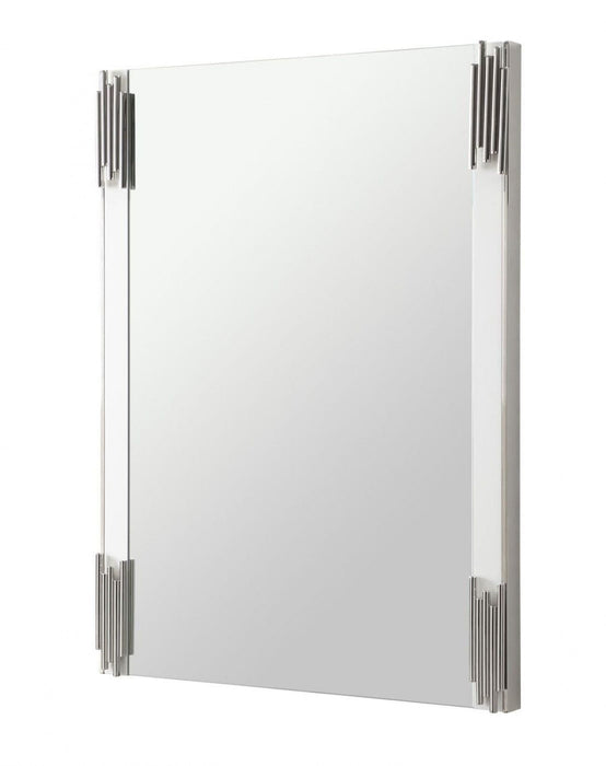 43" Steel Framed Accent Mirror - White