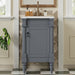Giga bathroom vanity with sink, storage cabinet with door, drop-in sink, compact freestanding design, white finish