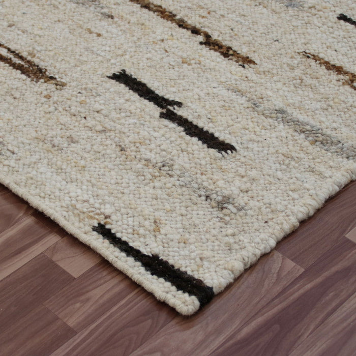 8' x 10' Wool Abstract Hand Woven Area Rug - Brown