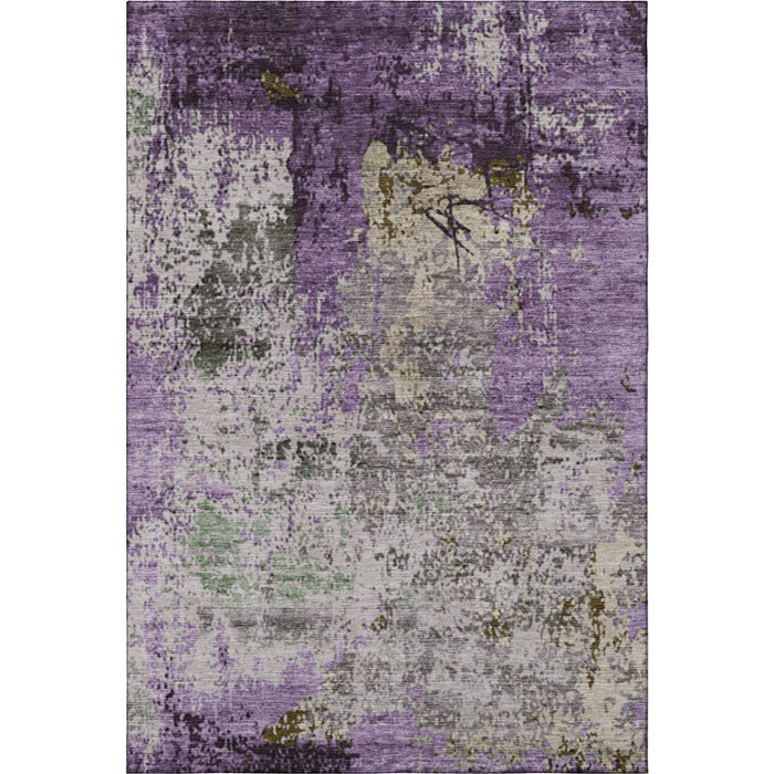 10' X 14' Abstract Washable Area Rug With UV Protection (707821) - Lavender / Gray / Ivory