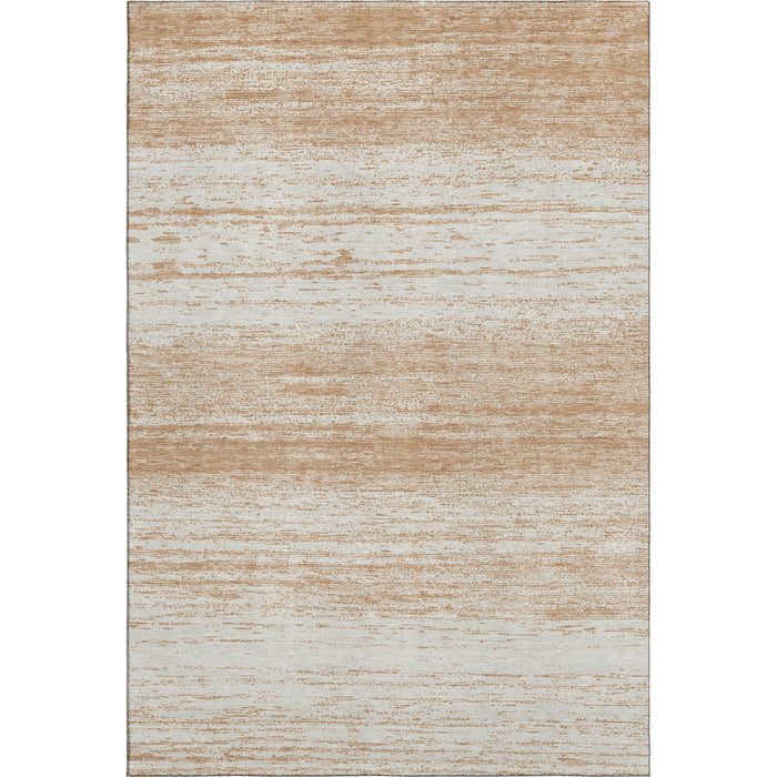 10' X 14' Striped Washable Area Rug With UV Protection (668113) - Copper / Ivory