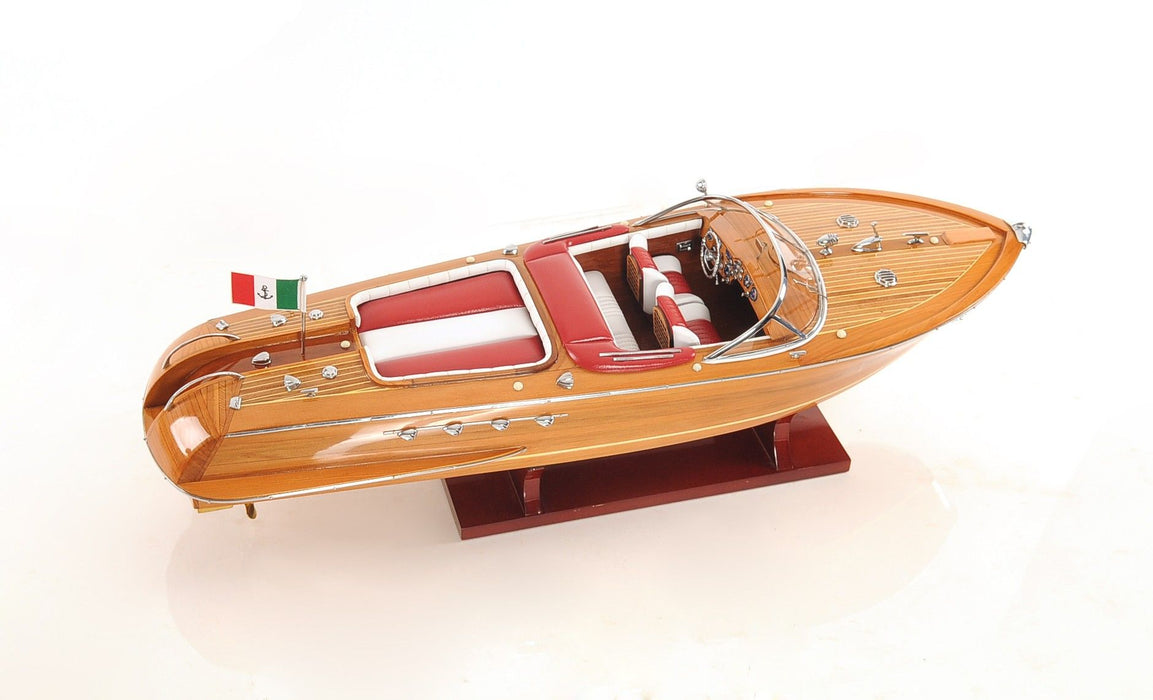Hand Painted Riva Aqurama Medium Speedboat Model Boat - Brown