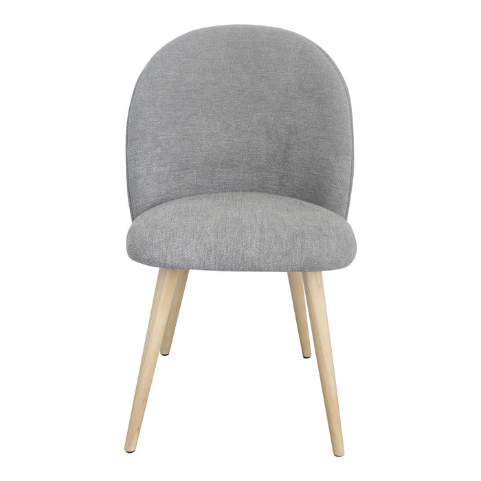 Upholstered Fabric Dining Side Chairs (Set of 2) - Gray / Natural