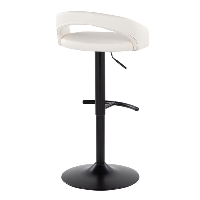Grotto - Upholstered Adjustable Barstool - Black Metal Base