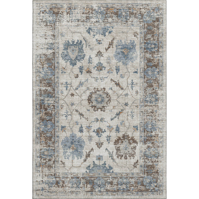 10' X 14' Oriental Washable Area Rug With UV Protection (709896) - Beige / Blue / Brown