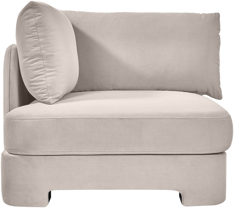 Meridian Furniture Hammond velvet upholstered stationary chair with plush fabric and modern design, showcasing a stylish seating option.