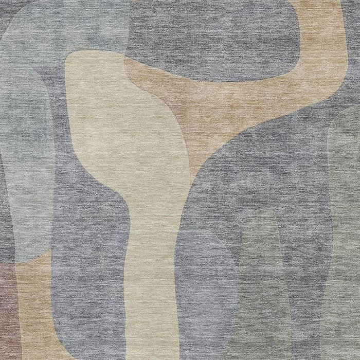 10' X 14' Abstract Washable Area Rug With UV Protection (706265) - Gray / Wheat / Beige