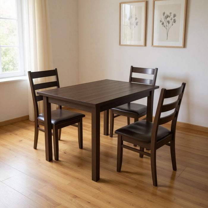 60" Solid Wood Dining Table - Dark Brown