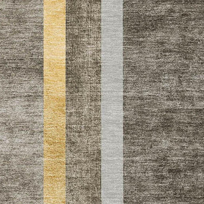10' X 14' Geometric Washable Area Rug With UV Protection (647932) - Taupe / Gold